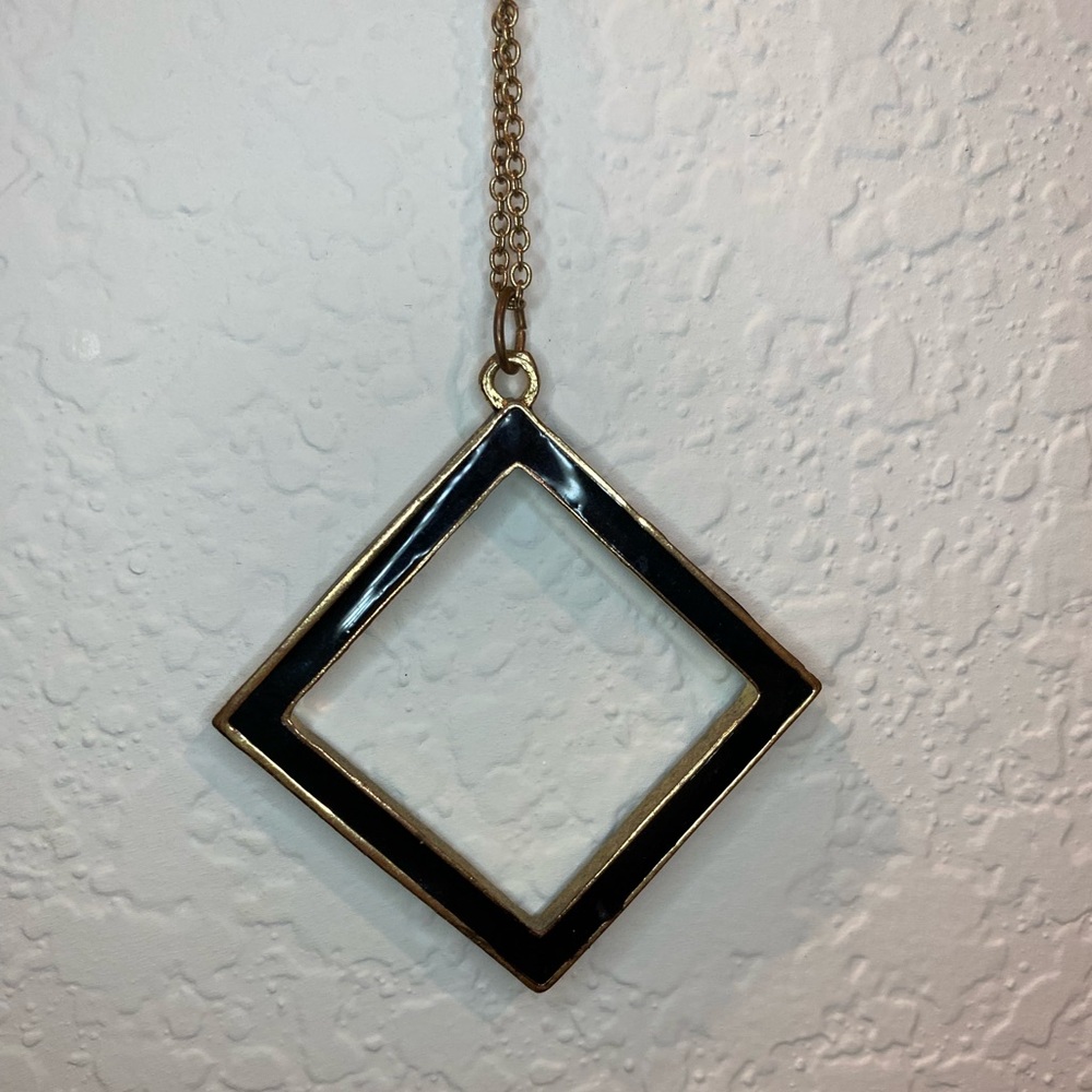 Black Gold Pendant Necklace Statement‎ Jewelry Boho Chic Elegant